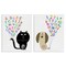 Stupell Industries Cat Dog Alphabet Numbers 2 pc Canvas Wall Art Set Design by Carla Daly